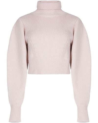 Nina Ricci Roll-neck Cropped Sweater - Pink