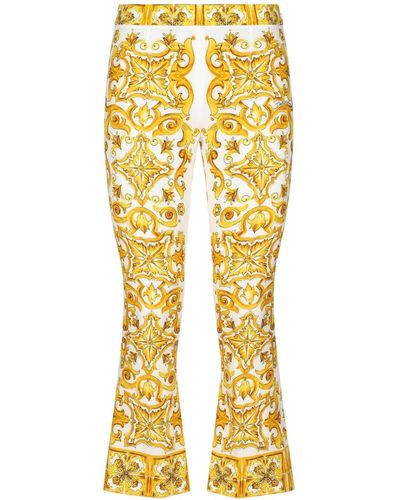 Dolce & Gabbana Majolica Print Trousers - Yellow