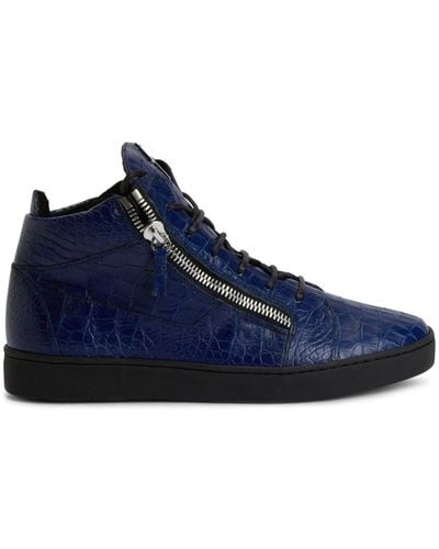Giuseppe Zanotti Kriss Sneakers Met Krokodillen-reliëf - Blauw
