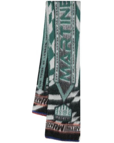 Martine Rose Intarsien-Schal mit Logo - Grün