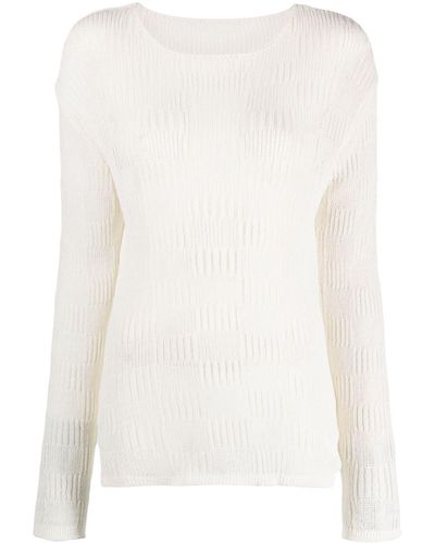 Low Classic Long-sleeve Knitted Jumper - White