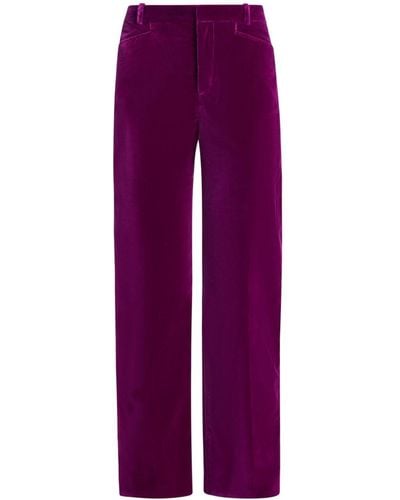 Tom Ford Velvet Flare Trousers - Purple