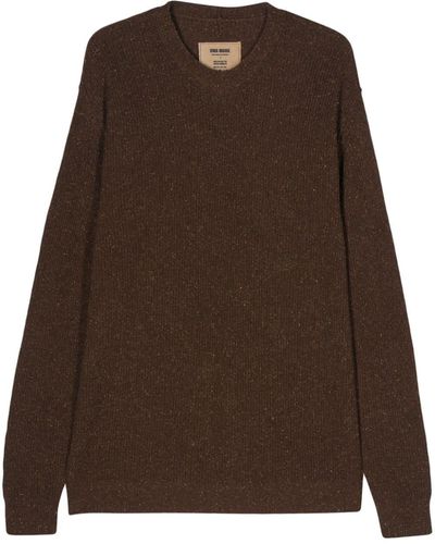 Uma Wang Mélange-effect Knitted Sweater - Brown