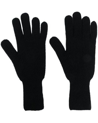 Barrie Intarsia-knit Cashmere Gloves - Black