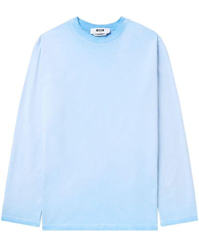 MSGM Crew-neck cotton T-shirt - Blau