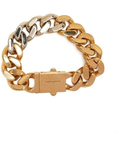 Saint Laurent 14kt Gold Plated Curb-chain Bracelet - Metallic