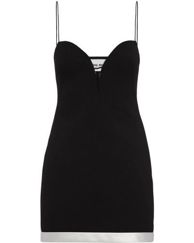 Miu Miu Sweetheart-neck Mini Dress - Black