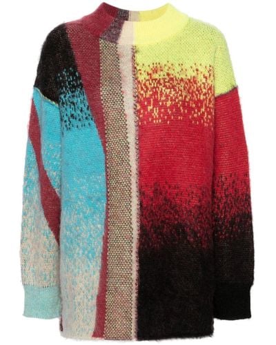 Christopher John Rogers Intarsia-knit Brushed Jumper - Red