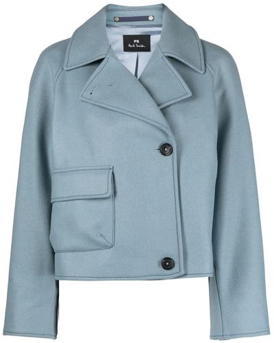 PS by Paul Smith Notched Biker Jacket - Blue