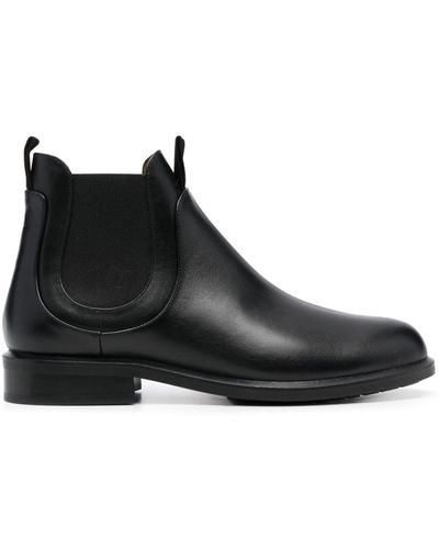 Emporio Armani Ankle Leather Boots - Black
