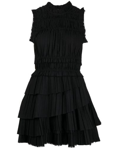Sea Greir Pleated Minidress - Black
