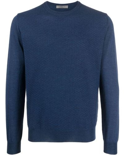 Corneliani Crew-neck Virgin Wool Sweater - Blue