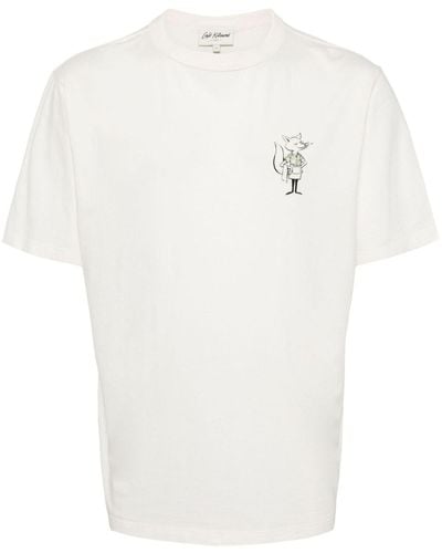 Café Kitsuné Fox-print Cotton T-shirt - White