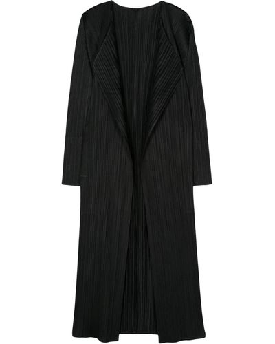 Pleats Please Issey Miyake Monthly Colors: February Maxi Coat - Black