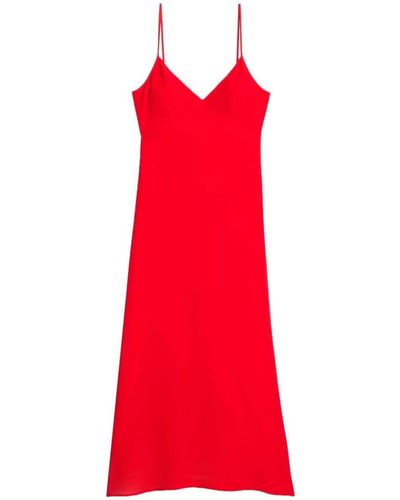 Ami Paris Cotton Slip Dress - Red