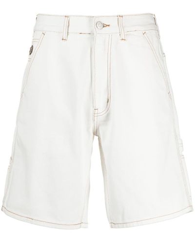 Chocoolate Logo-patch Cotton Bermuda Shorts - White