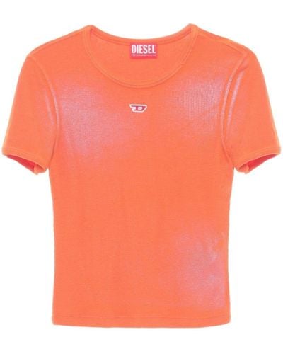 DIESEL T-ele-n1 Cropped T-shirt - Orange