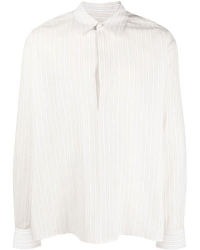 Lanvin Chemise en coton à rayures - Blanc
