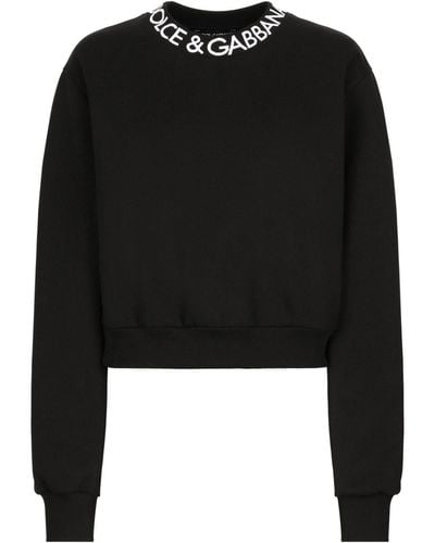 Dolce & Gabbana Sweat en coton mélangé à logo imprimé - Noir