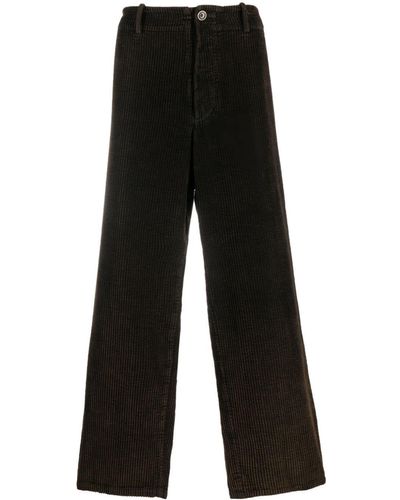 Uma Wang Pantalon en velours côtelé à coupe ample - Noir