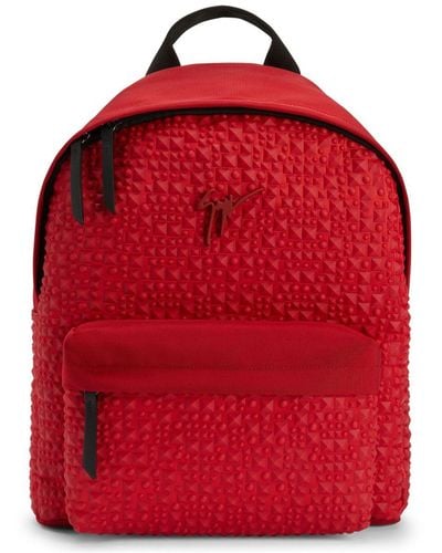 Giuseppe Zanotti Stud-embellished Paneled Backpack - Red