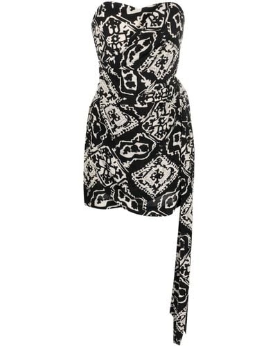 Rodebjer Abstract-print Wrap Dress - Black
