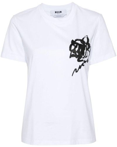 MSGM T-shirt con stampa - Bianco