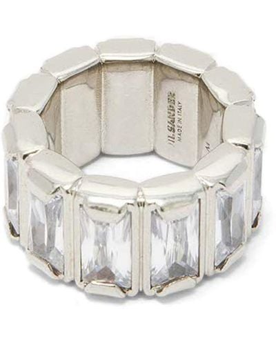 Jil Sander Ring mit Kristallen - Weiß