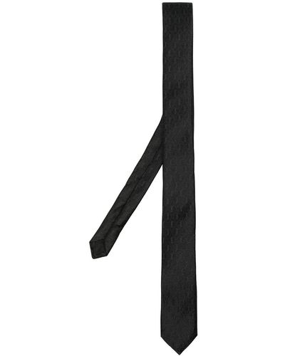 Saint Laurent 4cm Logo-jacquard Silk Tie - Black