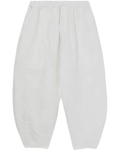 COMME DES GARÇON BLACK Checked Drop-crotch Pants - White