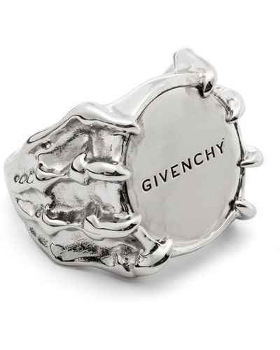 Givenchy Anello con logo inciso - Bianco