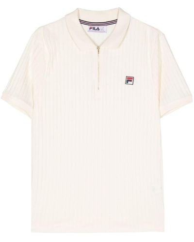 Fila Ribbed cotton polo shirt - Weiß
