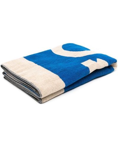 KENZO Logo-print Organic Cotton Beach Towel - Blue