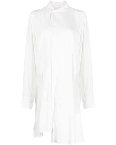 Yohji Yamamoto Camisa asimétrica con botones - Blanco