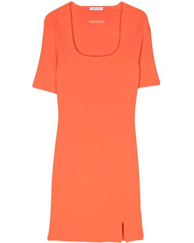 Patrizia Pepe Kleid mit Jacquard-Logo - Orange