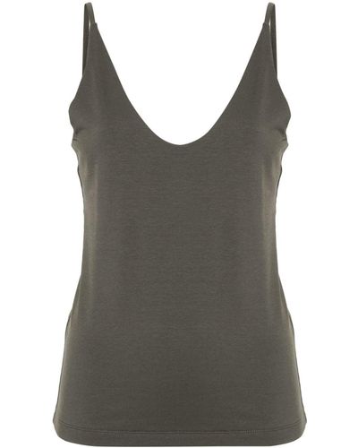 Thom Krom Logo-embroidered Ribbed Top - Grey