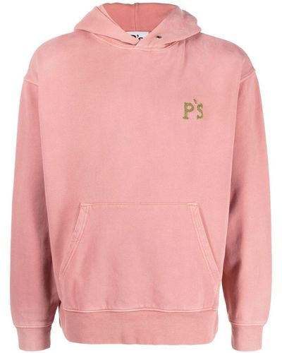 President's Embroidered-logo Cotton Hoody - Pink