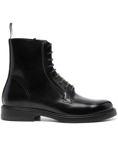 Henderson Lace-up Leather Boots - Black