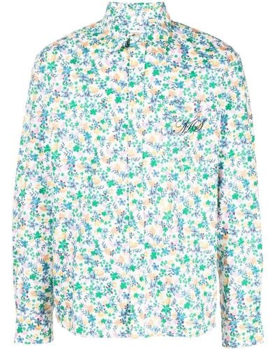 Marine Serre Camisa con estampado floral - Verde