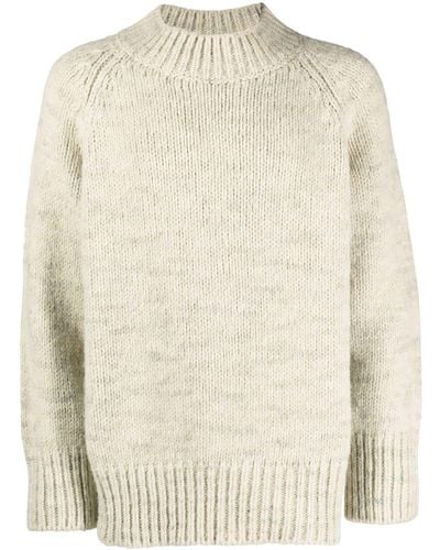 Maison Margiela Chunky-knit Crew-neck Sweater - Natural