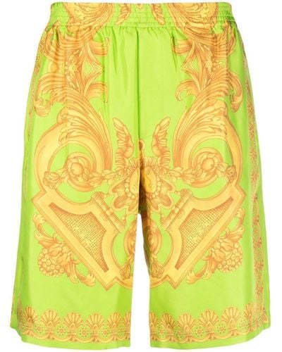 Versace Barocco 660 Shorts aus Seide - Gelb