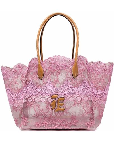 Ermanno Scervino Sac cabas à design brodé - Rose