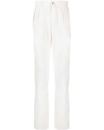 Canali Pantalones chinos con pinzas - Blanco