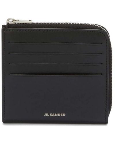 Jil Sander Logo-Portemonnaie mit Kartenfächern - Schwarz