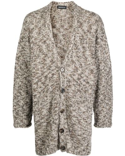 Undercover Intarsia-knit Cardigan - Brown