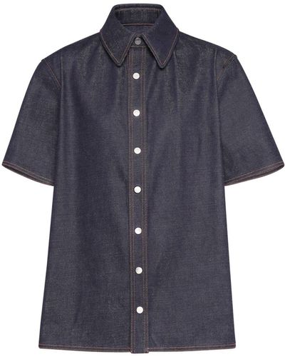 Ferragamo Short-sleeve Denim Shirt - Blue
