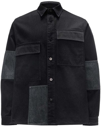 JW Anderson Patchwork-design Cotton Shirt - Black