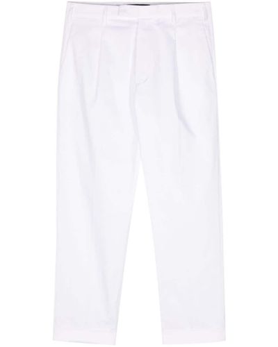 Low Brand Pantaloni affusolati con pieghe - Bianco