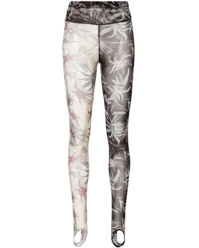 Chopova Lowena Floral-print Mesh leggings - Gray