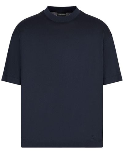 Emporio Armani T-shirt à épaules tombantes - Bleu